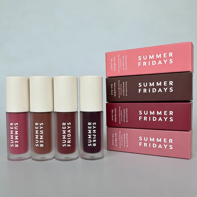NEW Summer Fridays Mini Lip Gloss Set Vanilla Beige Lip Balm Long Lasting Moisturizing Smooth Soft Tube Makeup Lip Care Suit view 5