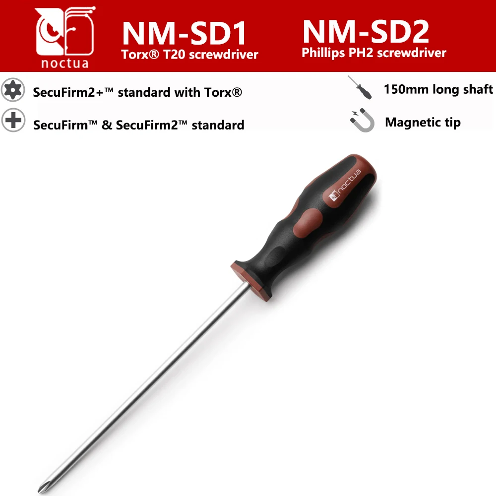 

Noctua NM-SD1 NM-SD2 Магнитный наконечник с длинным валом 150 мм уменьшает риск капельных винтов Отвертка Noctua Phillips PH2