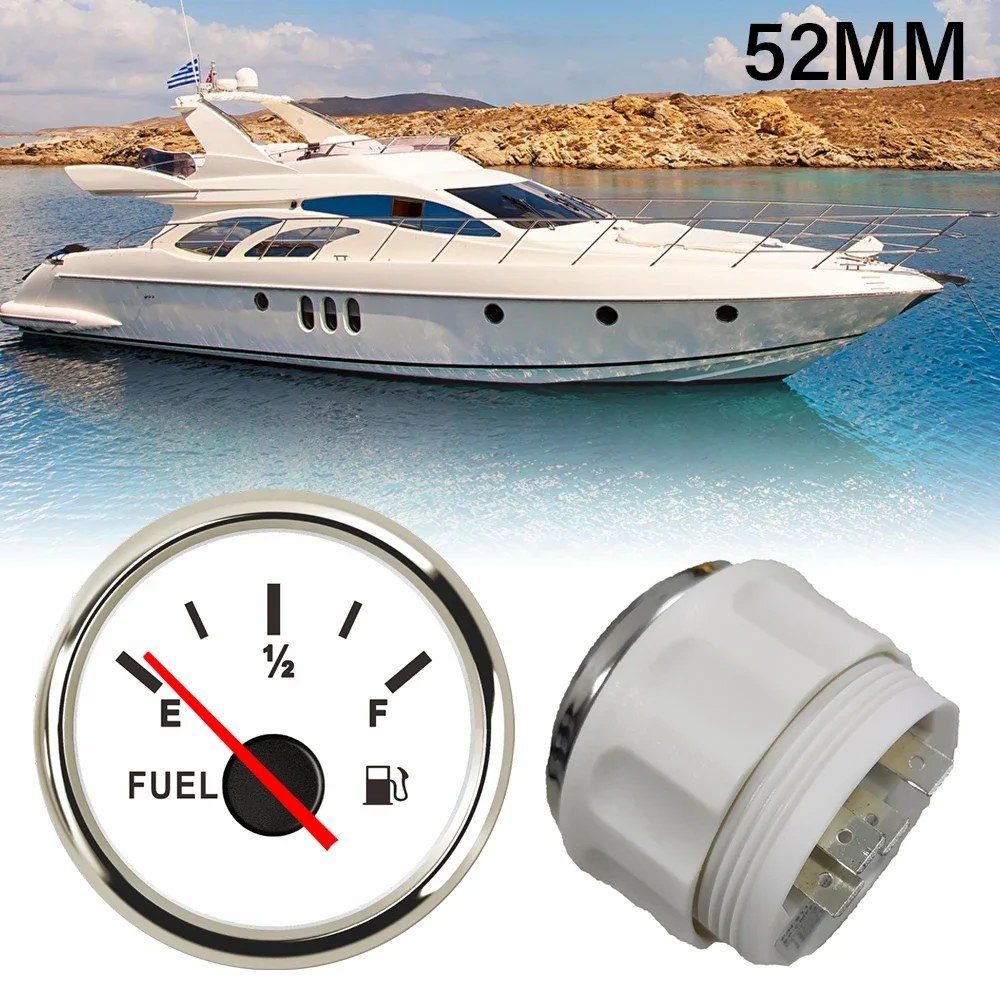 Car Boat Motorcycle Yacht Universal 52mm Fuel Level Gauge Waterproof Fuel Gauge With Red Backlight Working Volt 9-32V