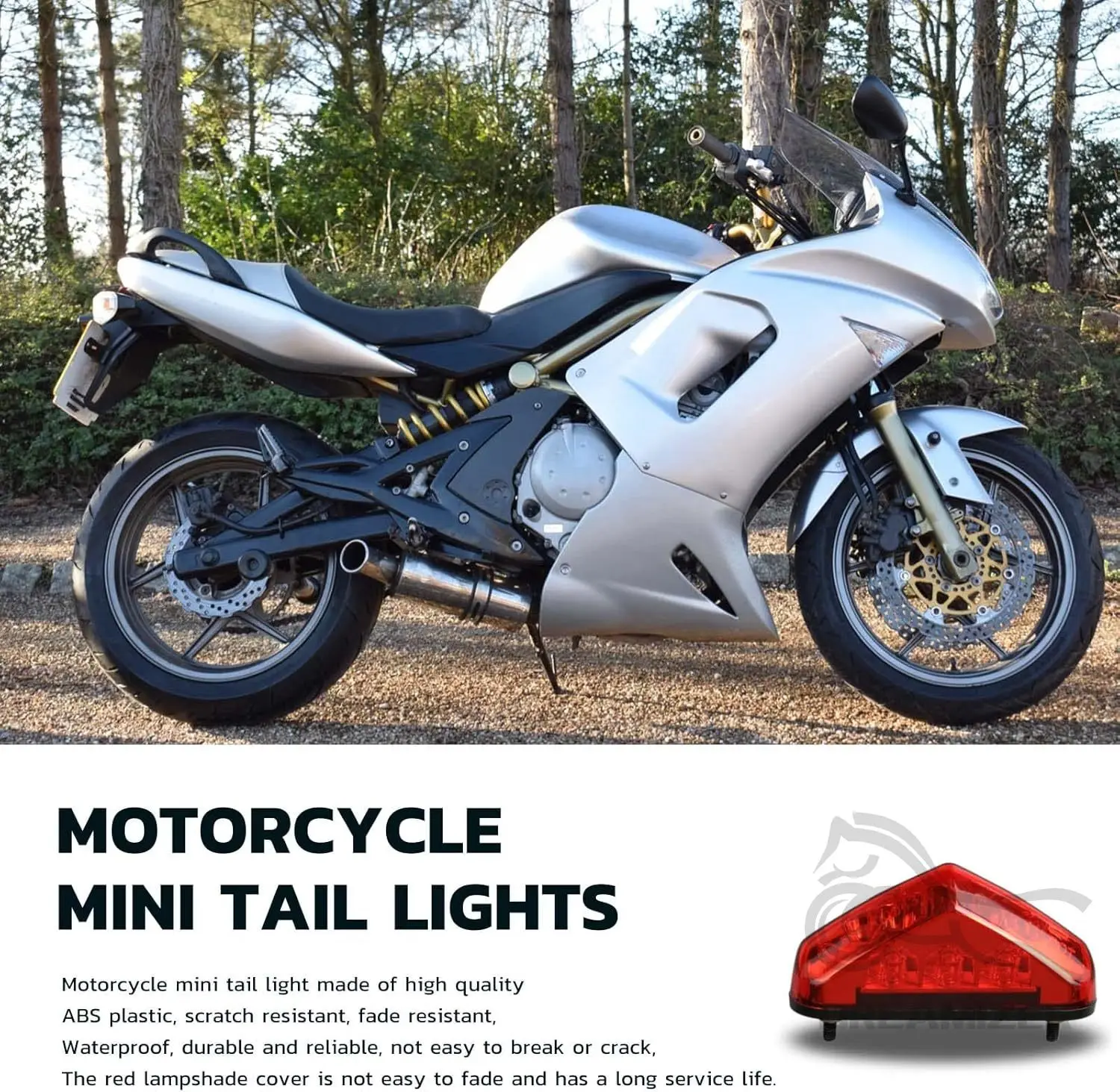 دراجة نارية مصباح ليد خلفي ترخيص 12 فولت مصباح مكبح خلفي ل حفرة الترابية دراجة ATV المروحية سكوتر كروزر رقم لوحة الضوء الخلفي #4