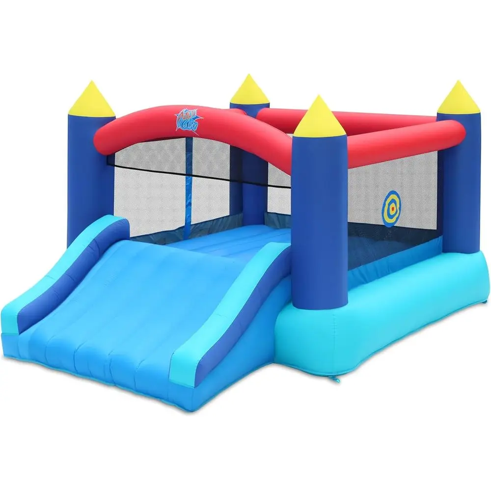 

Bounce House, Iatable Bouncer с воздуходувкой, прыгающий замок со горкой, надувной замок для семейного заднего двора, прочный сшитый