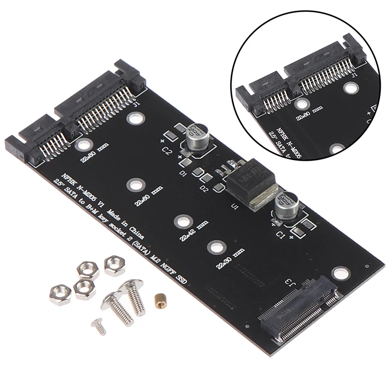 

M.2 NVME SSD Convert Adapter Card NVME/AHCI SSD Upgraded Kit для SATA Revision I/II/III (1,5/3,0/6,0 Гбит/с)