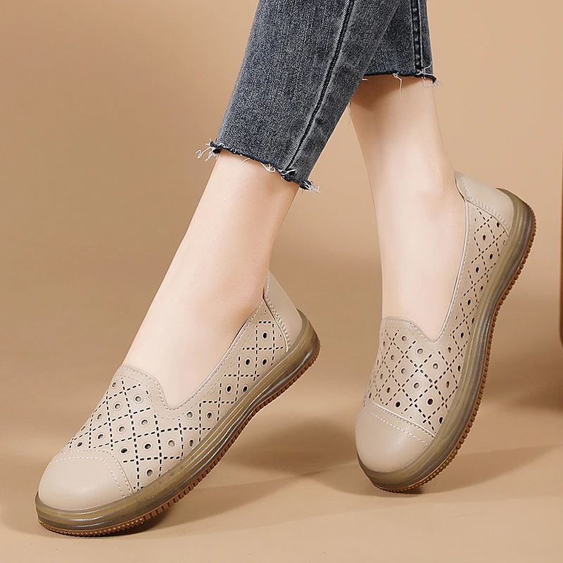 

Кроссовки женские повседневные спортивные туфли-лоферы из натуральной кожи, прочные, нескользящие, модные, простые, для ежедневных поездок на работу