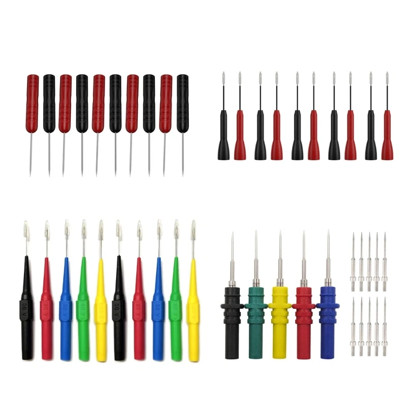 2/10Pcs Flexible Back Probe Pins 0.7mm Piercing Needle Tip Probes for Car Repairing Electrical Testing