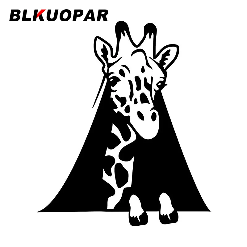 BLKUOPAR Giraffe Head Gaze Car Stickers Animal Decal Occlusion Scratch Die Cut Windshield Refrigerator Car Decoration