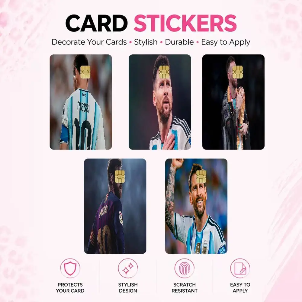 Lionel Messi  High‑Res Game Chip Decals Credit Card Mini Waterproof Vinyl Ornament Useful Gift