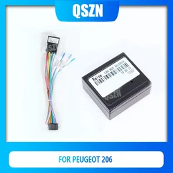 QSZN 2 Din Canbus Box Decoder PSA-XB-08/G-PSA-RZ-66 For Peugeot 206 Power Harness Wiring Cables Car Radio