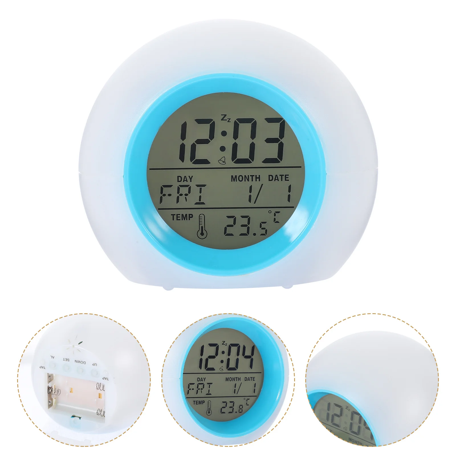 

Round Colorful Ball Night Lamp 's Alarm Clock Electronic Bedside Multi Function Clock Night Light LED
