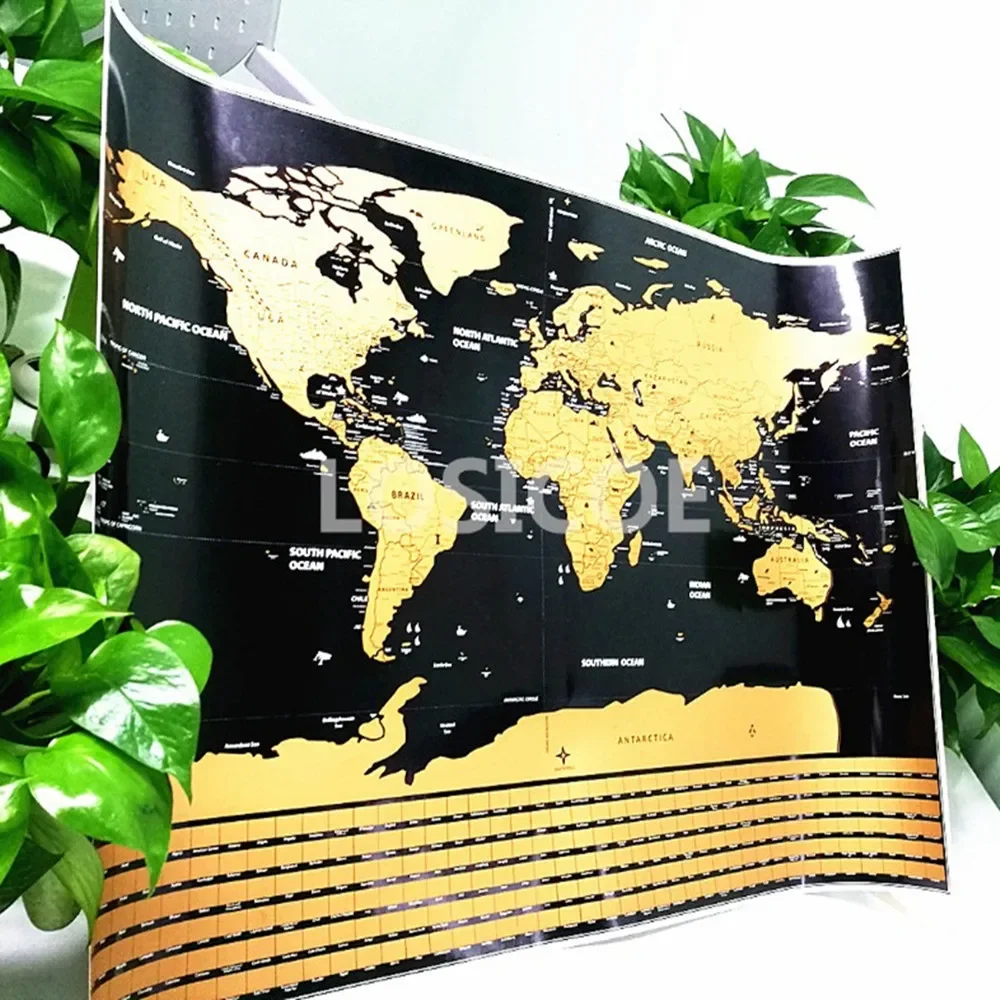 Deluxe Scratch Scratch Maps Posters and Prints  Maps Custom Scratch Layer Coating Poster for travel and Home Decor Painting 0