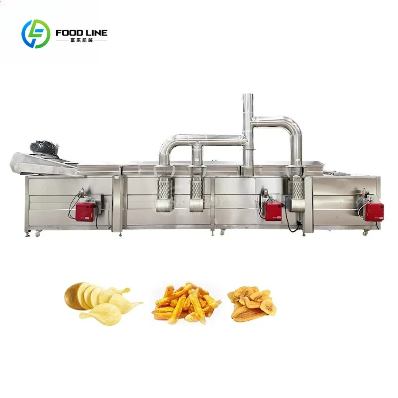 Machine commerciale continue de friteuse de chips de pommes de terre de Chinchin de 500Kg/H pour le poulet frit