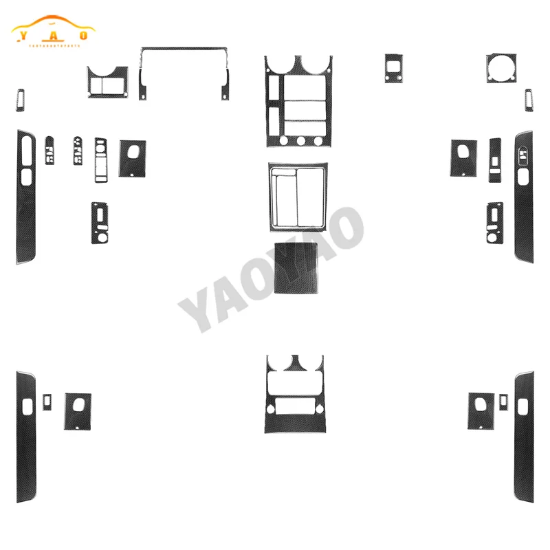 

Soft Carbon Fiber For Hummer H2 2003-2007 Door Handle Steering Wheel Gear Shift Trim Cover Stickers Interior Accessories