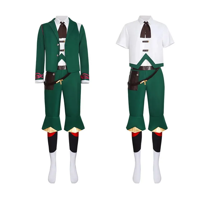 

ABC123Arcane Ekko Косплей Зеленый фантазийный костюм Игра LoL TV 2, Маскировочный наряд, рубашка с галстуком, полный комплект Halloweenf;5,c'8.m;0'