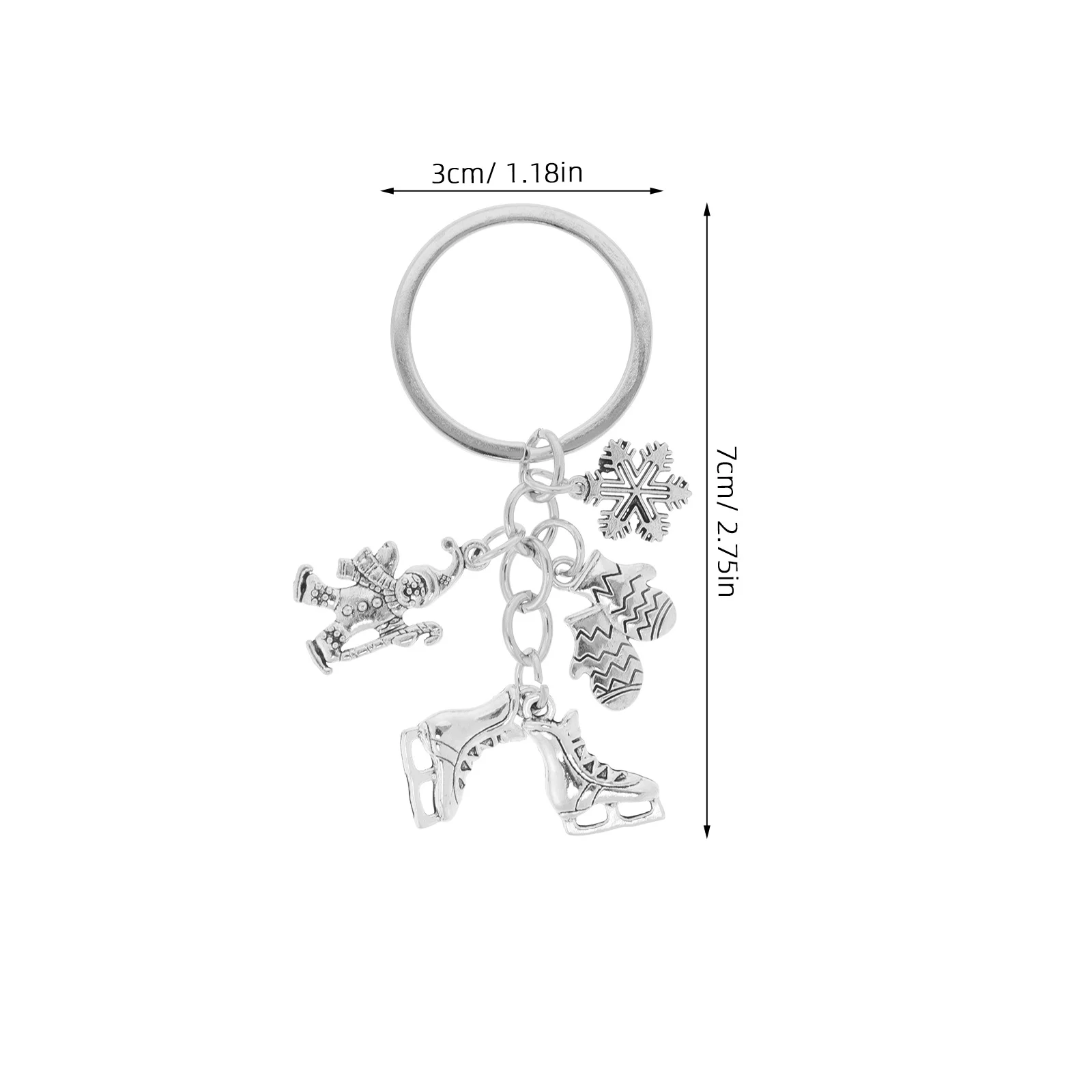 Sneeuwvlok schaatsen sleutelhanger lichtgewicht metalen ijsballet hanger voor reisuitrusting winteractiviteit fans ornament