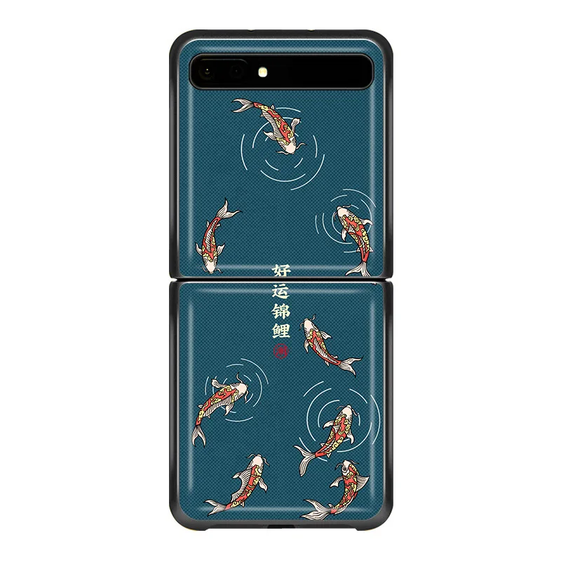 

Чехол-книжка Z 4 для Samsung Galaxy Z 4 3 2 1 Z Fold 4 3 2 Dragon Crane Koi, чехол с рисунком рыбы, чехол для телефона ZFlip4