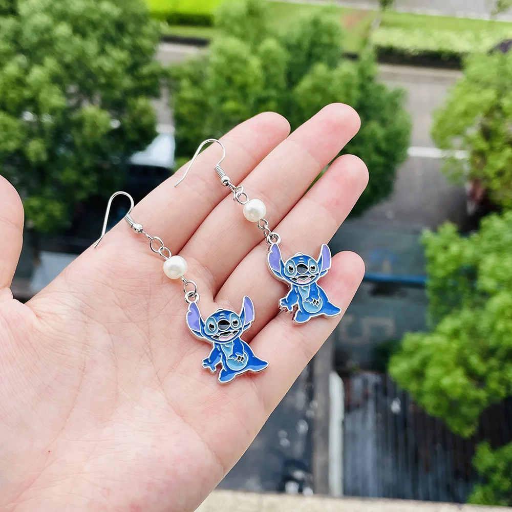 Disney Lilo & Stitch Dangle Earring Women Cartoon Anime Angle Stud Earring Inspired Girl Charm Jewelry Accessories Kid Xmas Gift