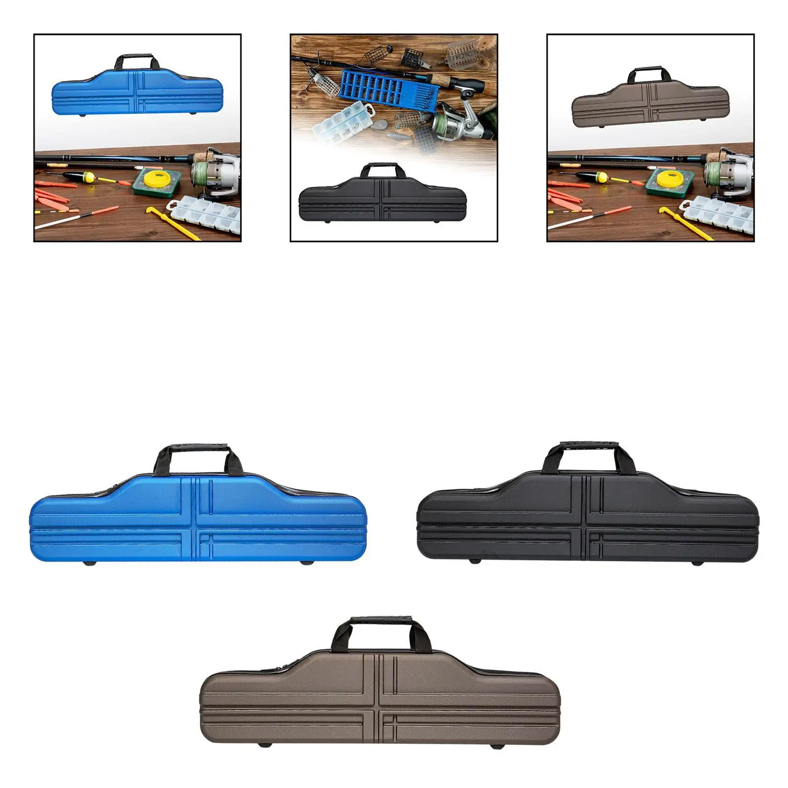 

Fishing Rod Case Hard Shell with Handle Sturdy Professional Fishing Pole Bag