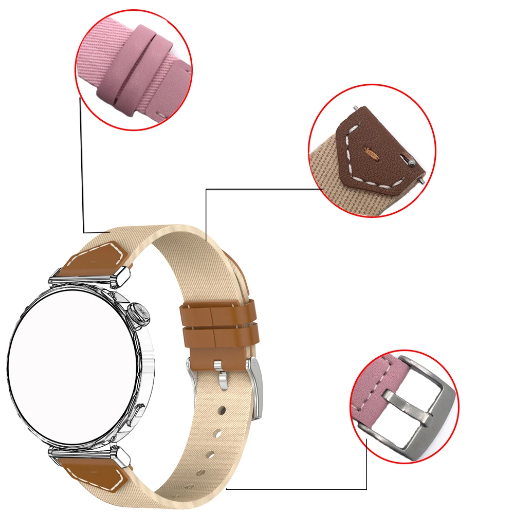 18 مللي متر المرأة حزام سوار لهواوي ساعة GT5 برو 42mmGT5 4 41 مللي متر معصمه ل Garmin Vivoactive 4S Venu 3S 2S الدنيم الساعات