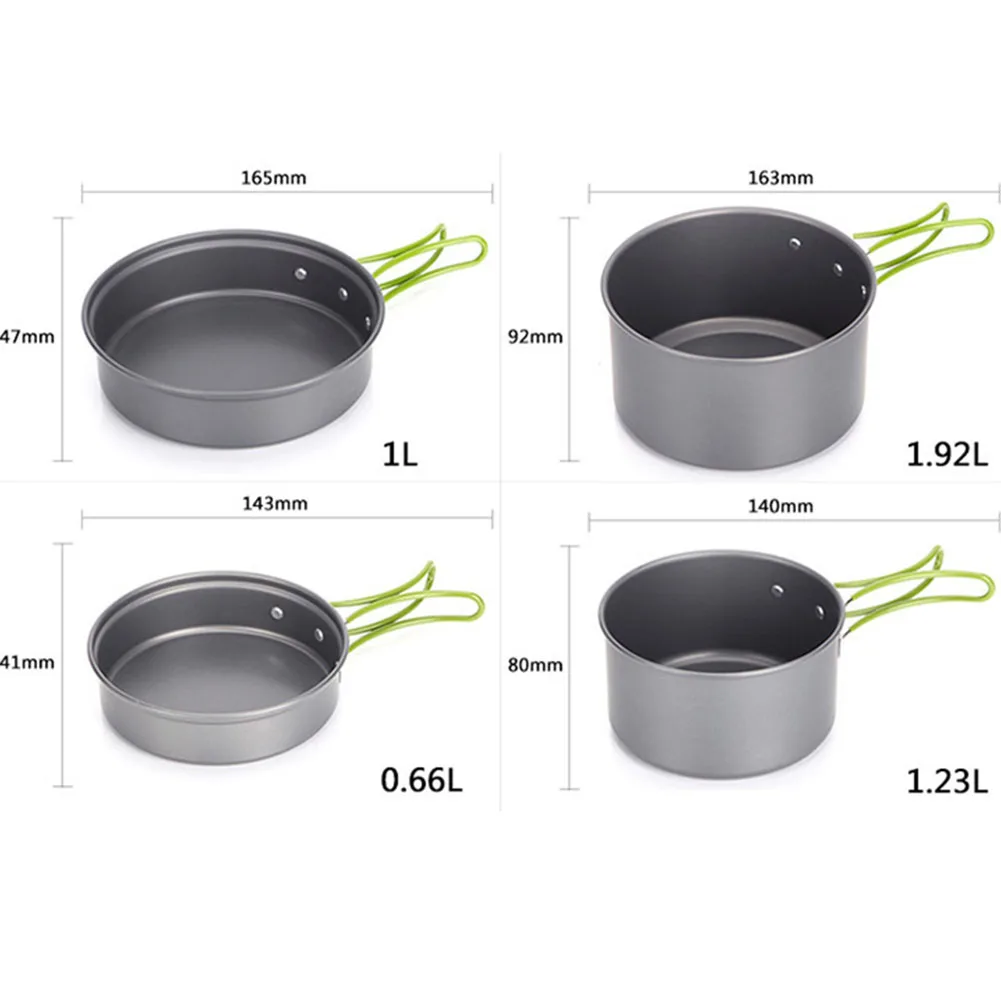 

Cooker Small Pot 140*80mm 1.23L Non-Stick Camping Kit Versatile Cooking Kit Compact Mesh Bag Easy-Clean Non-Stick