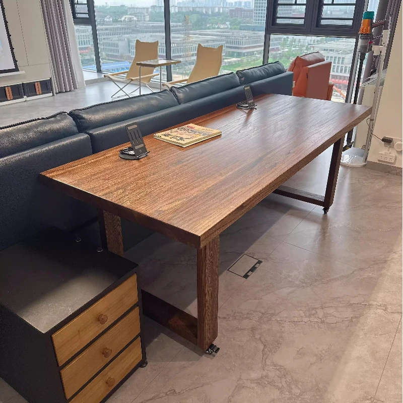 

Movable large board table sofa back long table living room