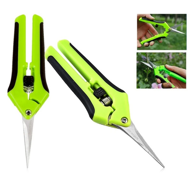 

Garden Pruning Shears Stainless Steel Plants Fruit Grape Picking Scissors Horticulture Leaf Trimmer Straight Elbow Pruning Tools