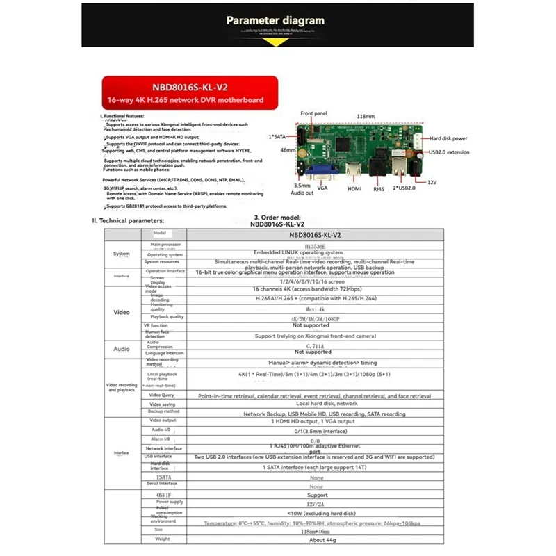 セキュリティ保護用デジタルビデオレコーダー,4K, 16チャンネル,nvr,マザーボード,顔サポート,ヒューマノイド検出,p2p,cctv
