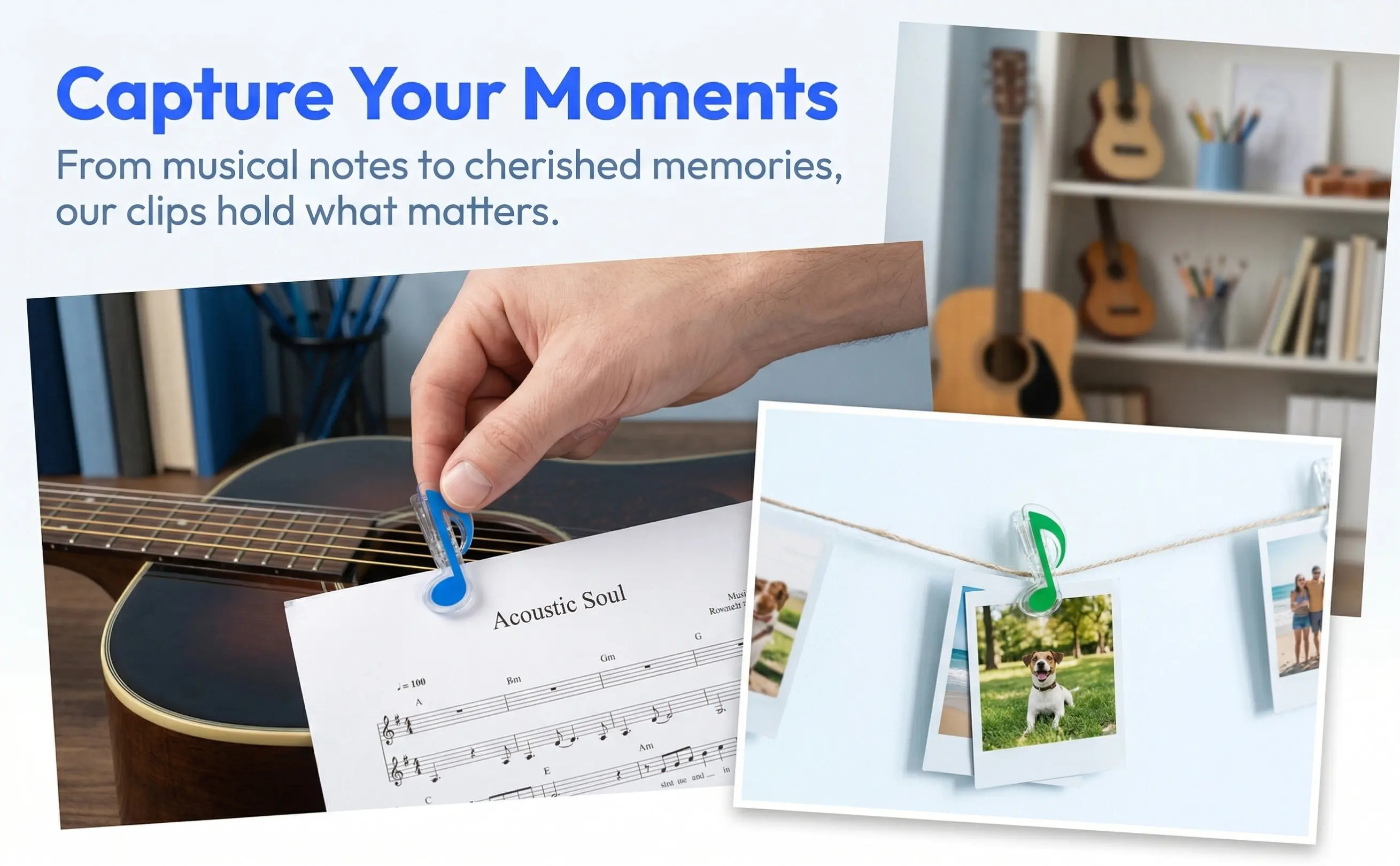 10Pcs Music Note Clips Compact Portable Colorful Music Sheet Clip Holder for Books Memos and Paper Musical Paper Clip Holder