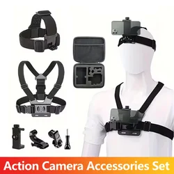 7-in-1 Action Camera Accessories Set Head Strap Chest Strap Mount Phone Holder For GoPro insta360 SJCAM Osmo Akaso Smartphones