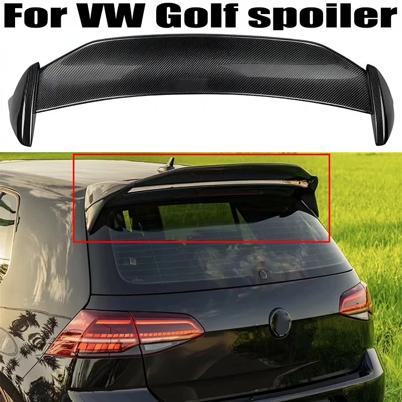 

For Volkswagen VW Golf MK7 7.5 GTI R Spoiler 2014 2015 2016 2017 2018 2019 2020 Real Carbon fibre/ABS Rear Roof Wings Spoiler