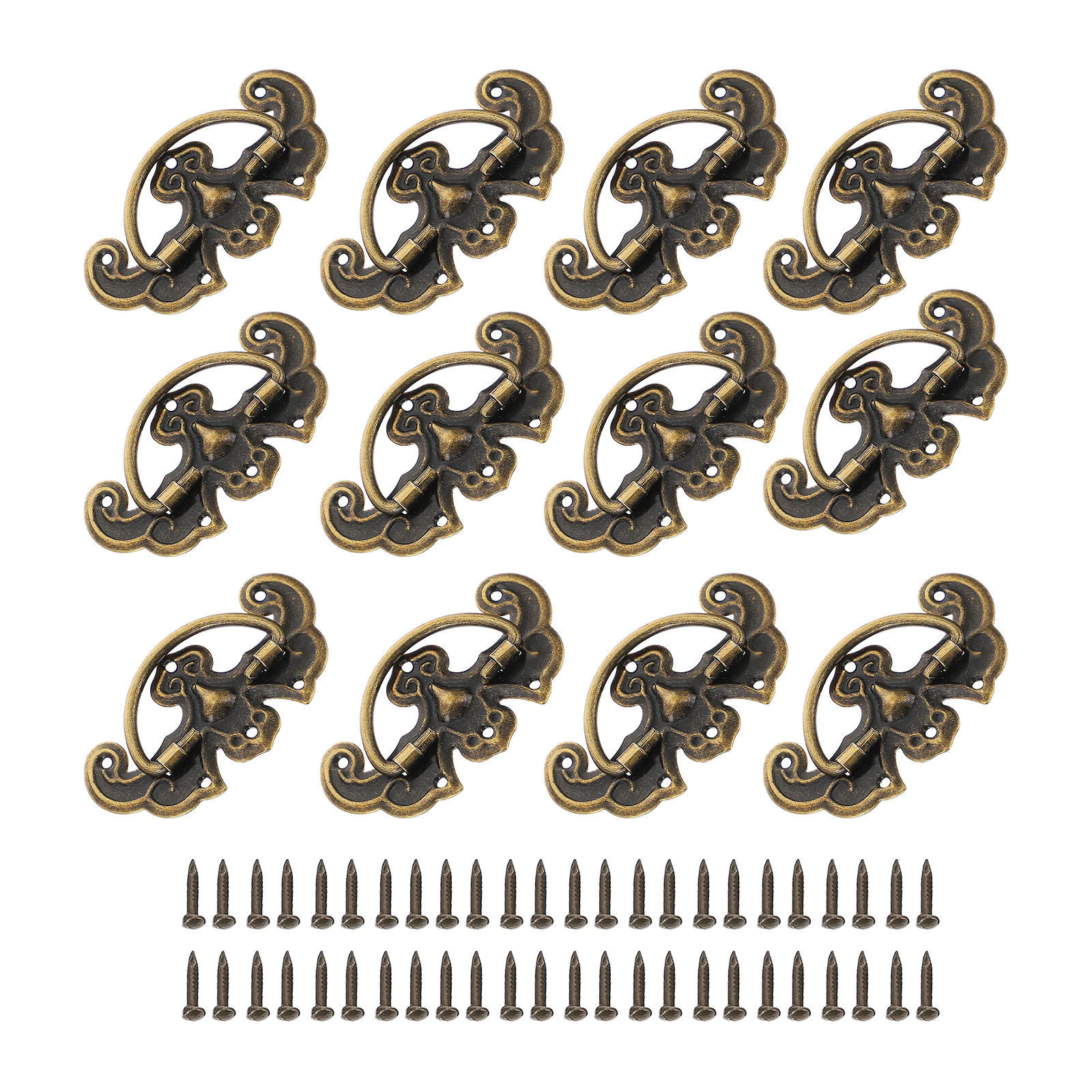 

20 set 20 Sets Pulls Handles Retro Iron Pulls Mini Drawer Handles for Makeup Box Jewelry Drawer Dresser Knobs Durable Hardware