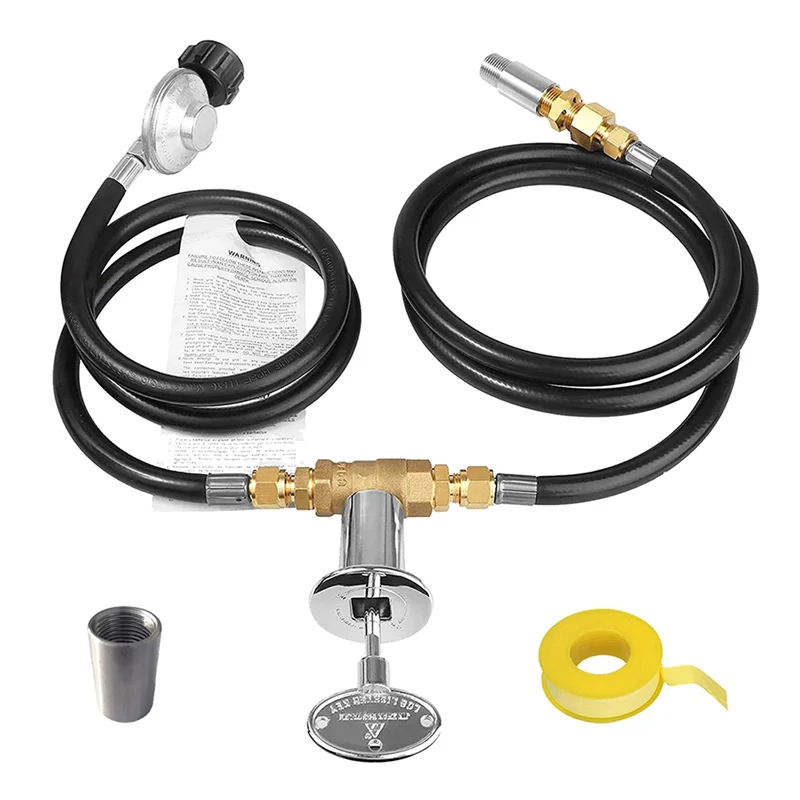 A27R-1Set طقم توصيل الموقد قابل للتعديل منظم الضغط خرطوم التحكم صمام استبدال مع 1/2In مجموعة مفاتيح صمام التحكم