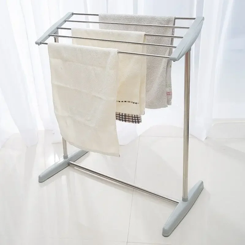 Small Stainless Steel Floor-Standing Drying Rack for Dorms and Apartments – Angled Design for Socks, Underwear, and Towels