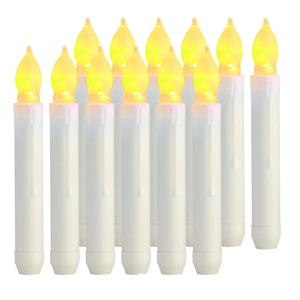 12/3/1Pcs Flameless LED Taper Candles Lights Candlesticks Tealight Lamp for Church Wedding Birthday Party Christmas Dinner Decor