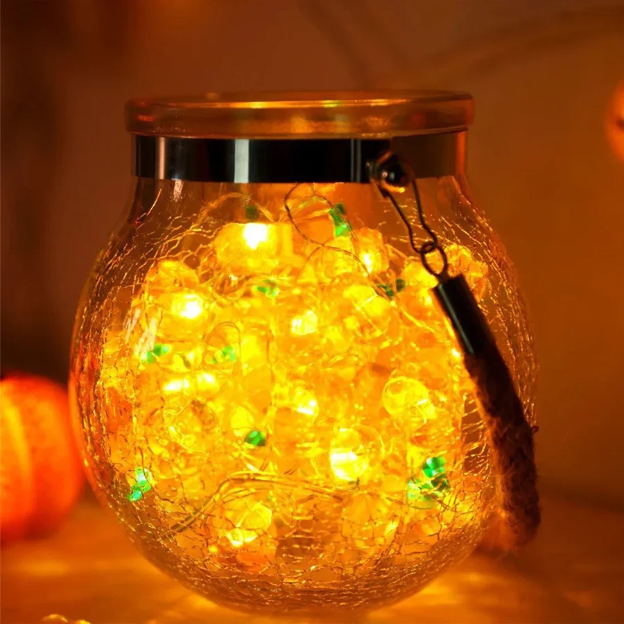 Guirnalda de luces LED de calabaza para Halloween, farolillo de 1M, 2M y 3M para interior y exterior, accesorios de decoración para fiesta y Festival