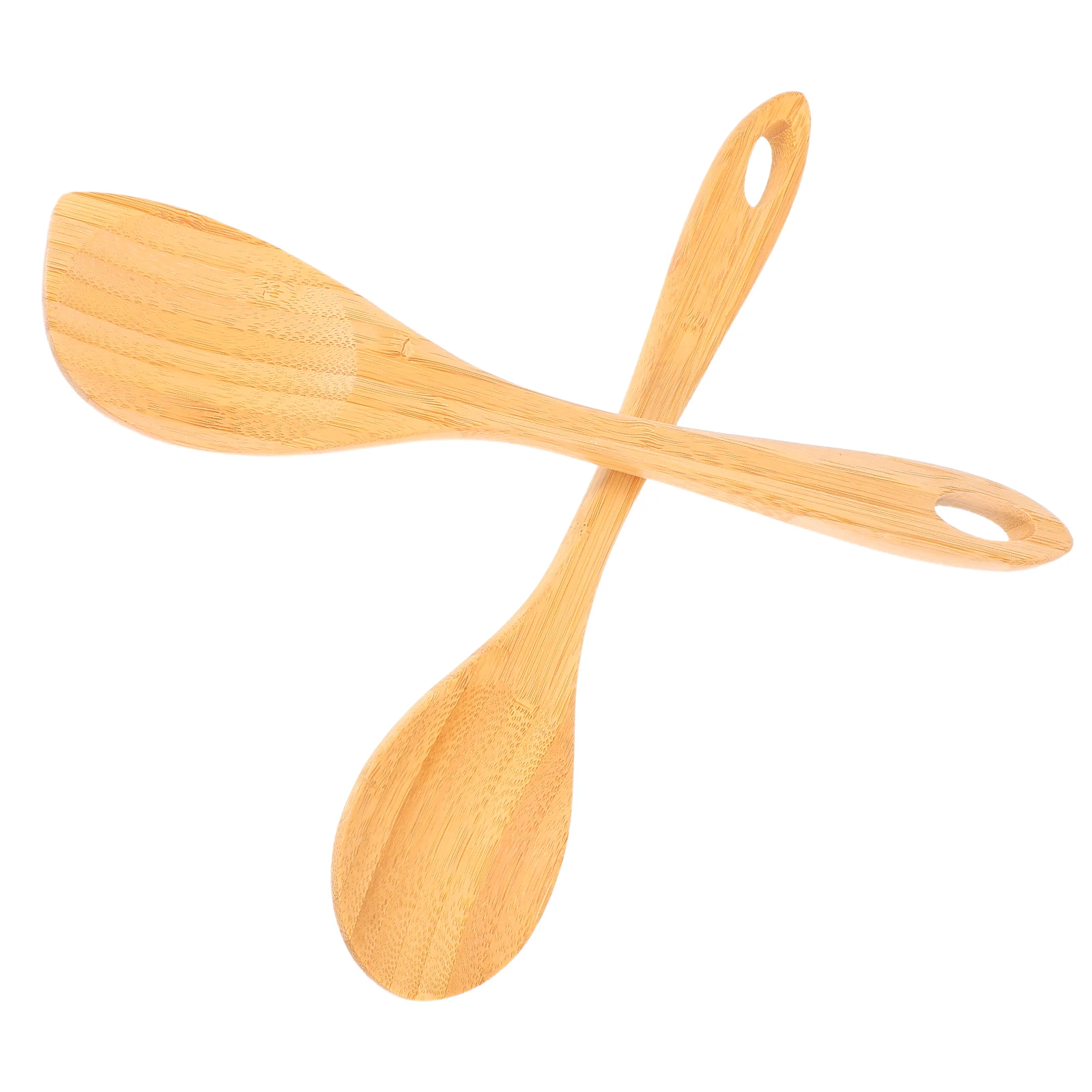 

2Pcs Bamboo Spoon Set Wooden Kitchen Tools Long Handle Non Scratch Cooking Utensils Serving MixingSpoons Easy Clean