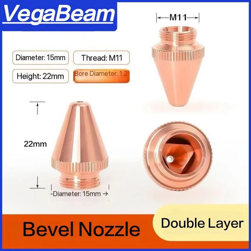 3D laser cutting nozzle cutting head accessories D15 M11 H22 high-power oblique cut purple copper 10000 watt high-power special