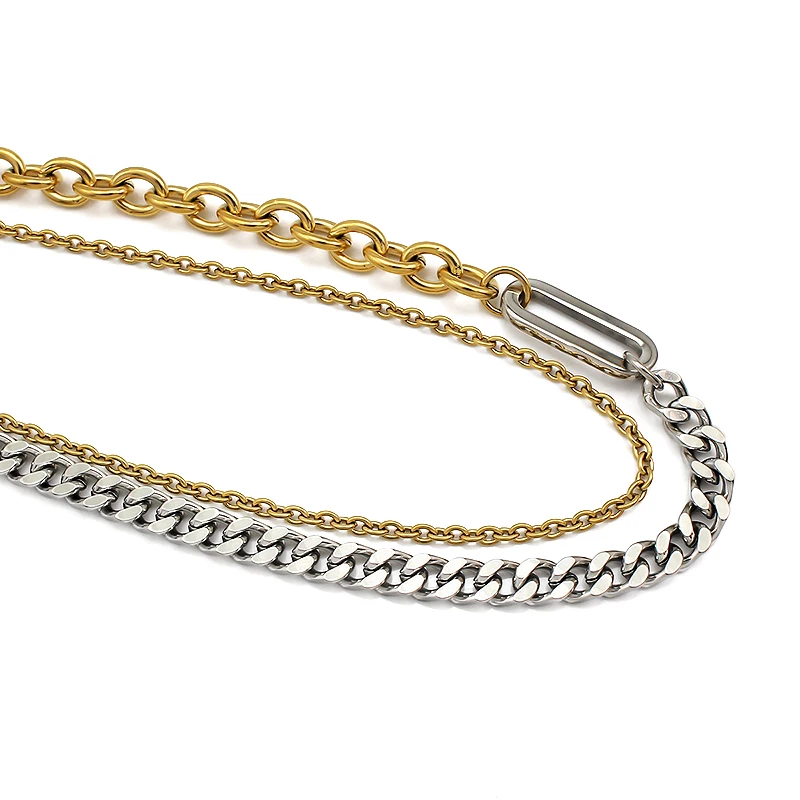 Fashion18K Plated Gold double layer Necklaces 316L Stainless Steel Necklace With Jewelry Gifts y2k fairy choker chains 2025 view 4