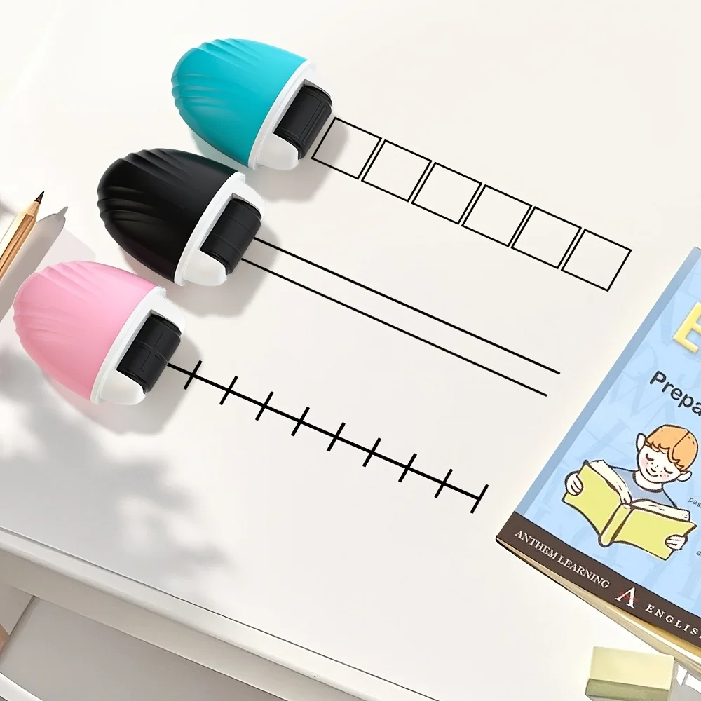 Math Correction Roller Stamp, Dual Line Grid Word Practice, One-Click Question Maker, Portable Homework Aid for Students