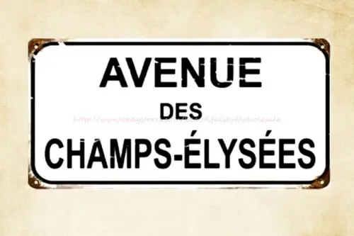 Avenue des champs-elysees metal tin sign  wall decor