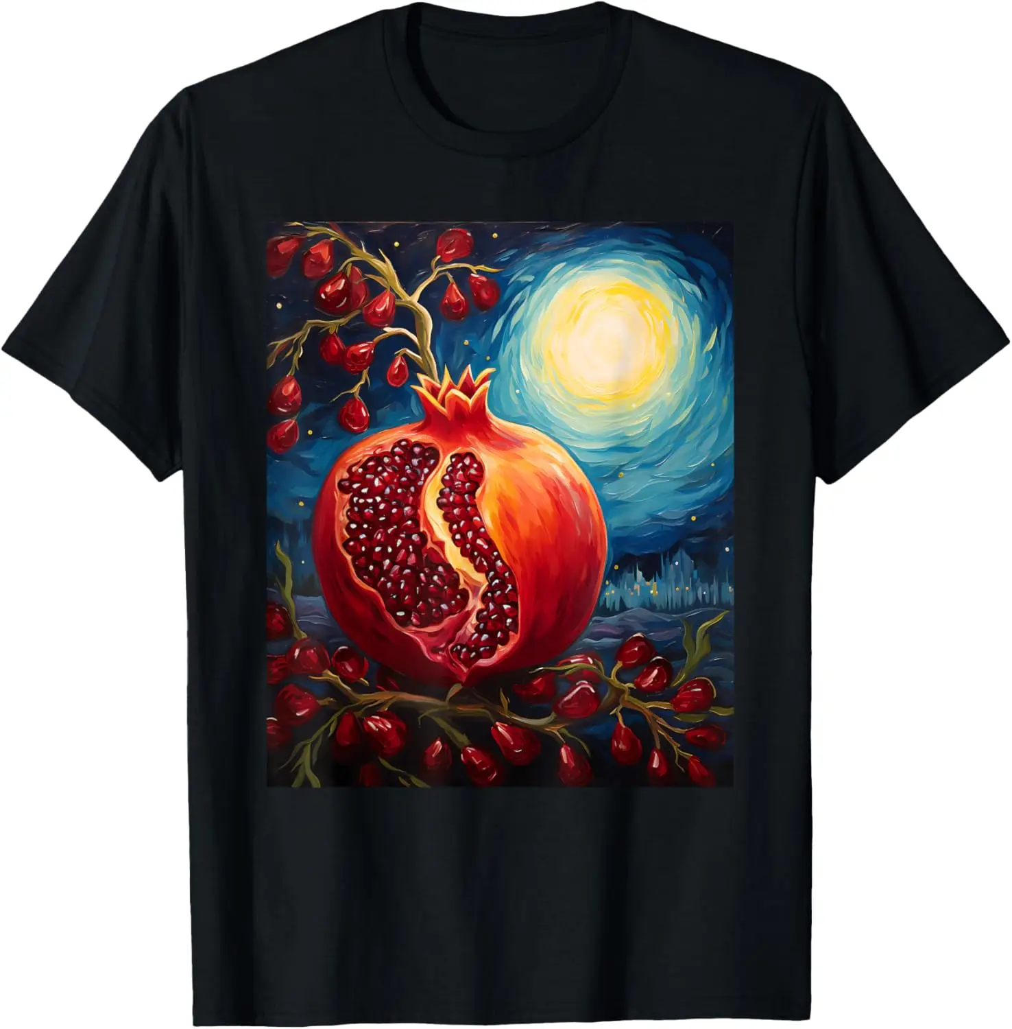 

Surrealism Starry Night Pomegranate T-Shirt