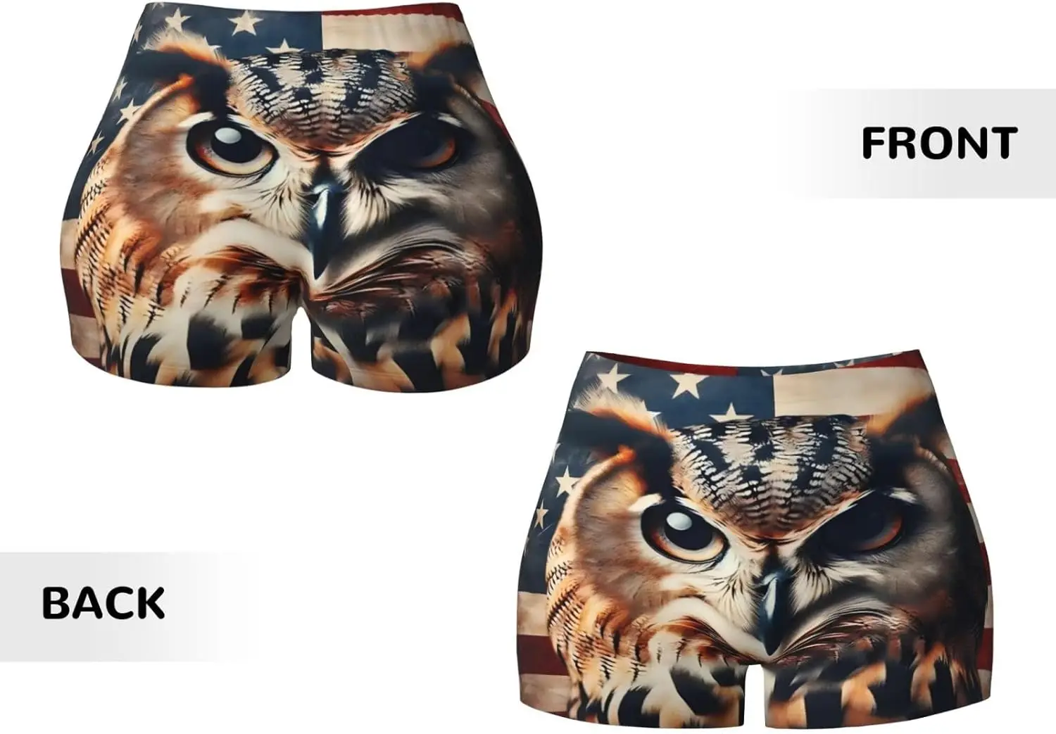 Reindeer Tree Snowflake Christmas Women's High Waist Print Workout Shorts Stretch Yoga Shorts for Athletic Running