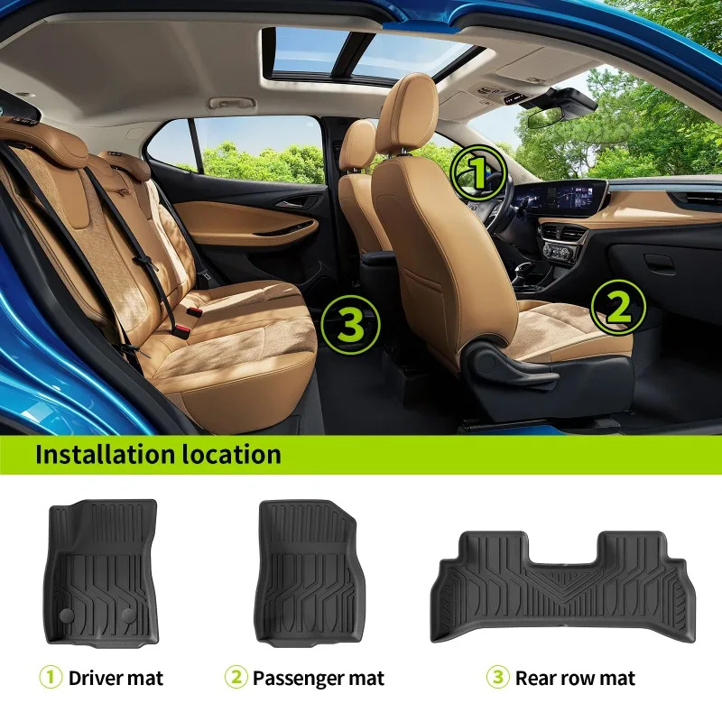 الحصير ل بويك إنكور GX 2024 2025 TPE ثلاثية الأبعاد الحصير سيارة البضائع بطانة الجذع/مسند الظهر حصيرة وسادة للقدم الدفة اليسرى #5