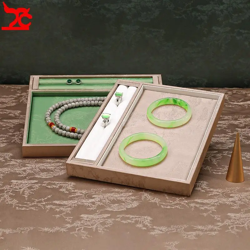 

Подставка для украшений из искусственной кожи с двусторонним узором, органайзер для хранения серег, ожерелий и браслетов