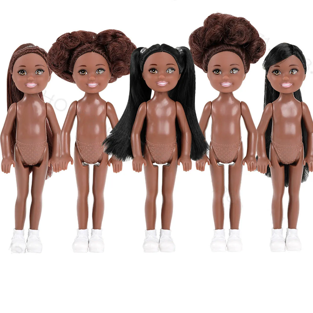 

15 см африканская черная принцесса обнаженная кукла 1/8 BJD обнаженная кукла шоколадная кожа модная прическа суставы тела подвижная игрушка для игрового дома для девочек