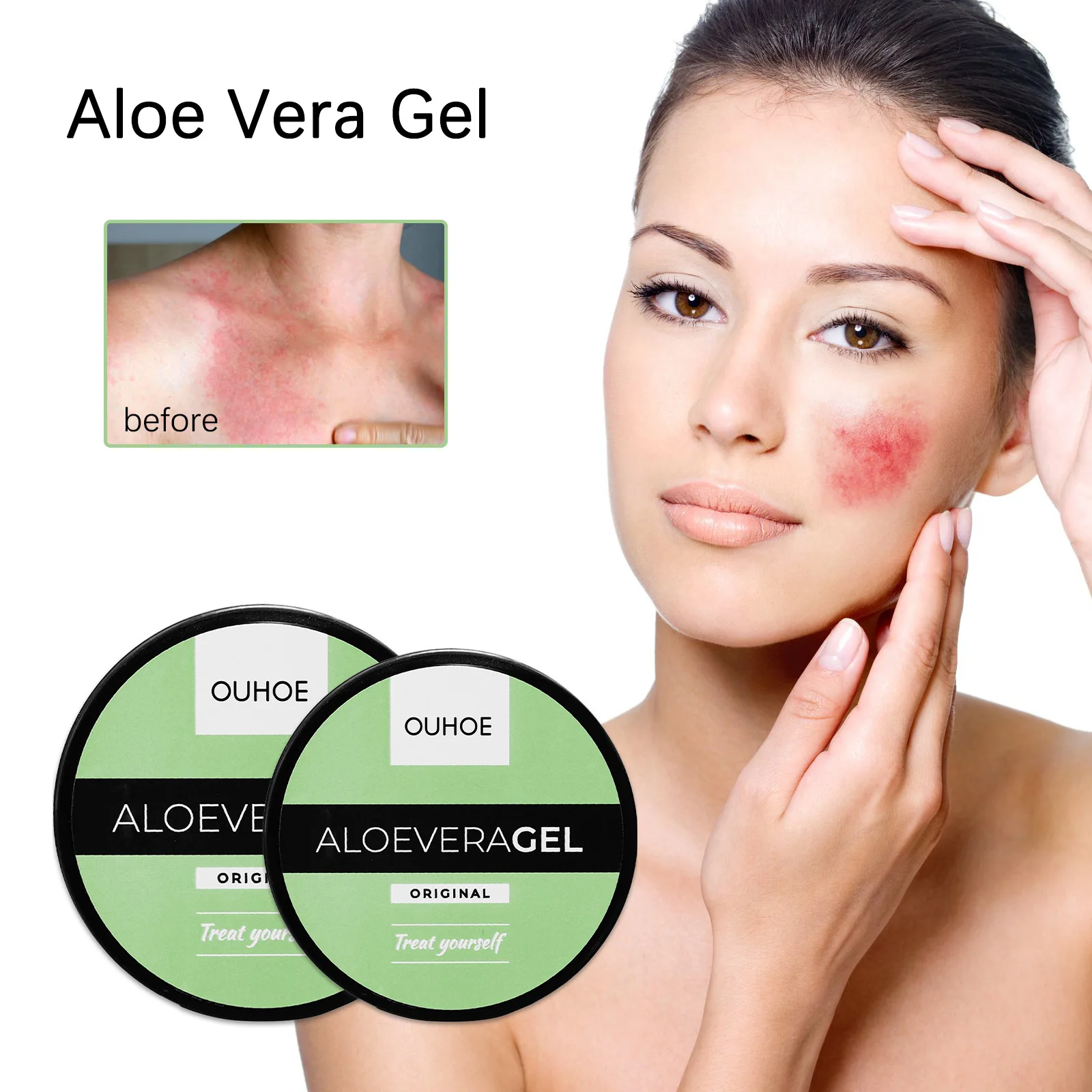 Aloe Vera Gel Nourishing Moisturizing Relieve Skin Redness After Sunburn Repair Skin Aloe Vera Gel Lotion Body and Face Skin Car