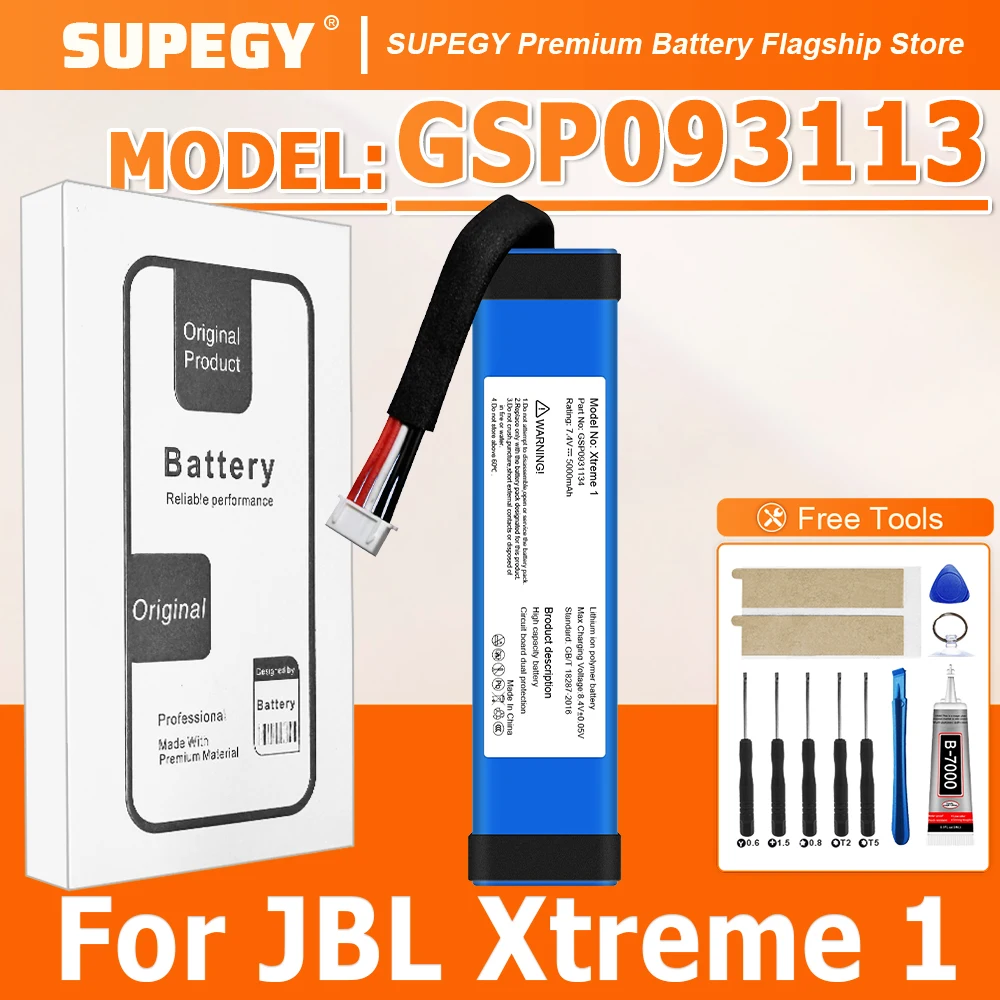 100% New High Capacity Battery For JBL xtreme1 xtreme Xtreme 1 GSP0931134 5000mAh  Batterie tracking number + tools
