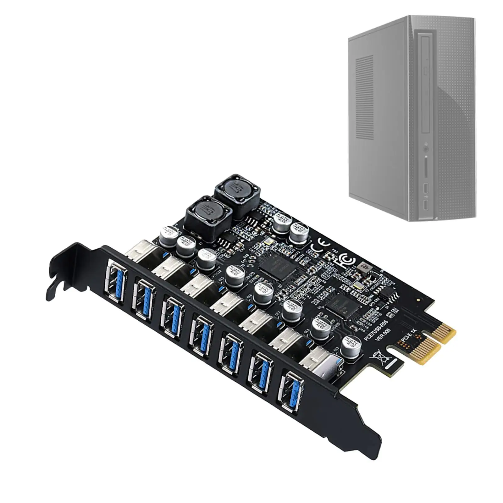 e 7 Ports USB3.2 Gen1 19Pin Expansion Card D720201 D720210 USB3.0 Hub
