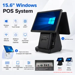 15.6 inch Windows POS System i3 i5 i7 Win10 Win11 Touch Screen Cash Register 58/ 80mm Thermal Printer Restaurant POS Terminal
