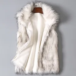 Women Faux Wool Fur Stand Vest Coat Female Luxury Synthetic Fur Veste Jacket Women'S Outerwears Y2k Hairy Shaggy Clothing