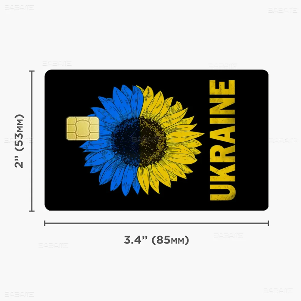 U-Ukraine Flag Diy Credit Debit Card Sticker Party Sticker Decoration Waterproof Small Chip Card Skin Sticker