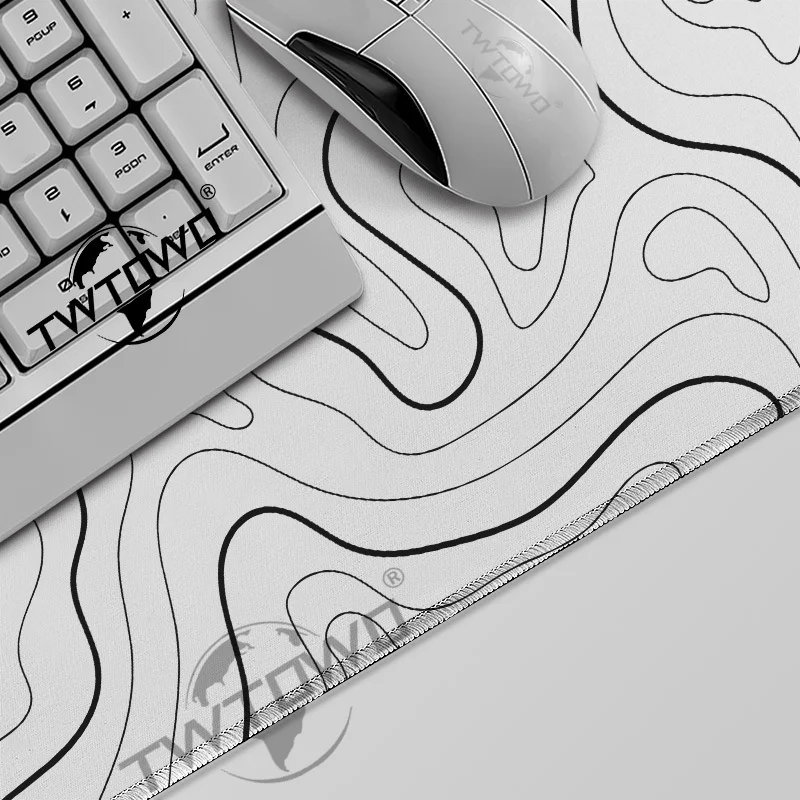 Mouse Pad Gaming Black And White Contour Lines printon demand Large HD Mousepad XXL Playmat Soft Carpet Laptop Mouse Mats